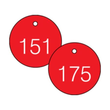 Accuform Engraved Numbered Tags, HS-Laminate, 3 in W, 25 PK TDG367RD